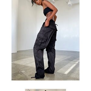 Local European black cargo pants